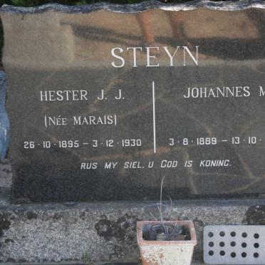 STEYN Johannes M. 1889-1973 &amp; Hester J.J. MARAIS 1895-1930
