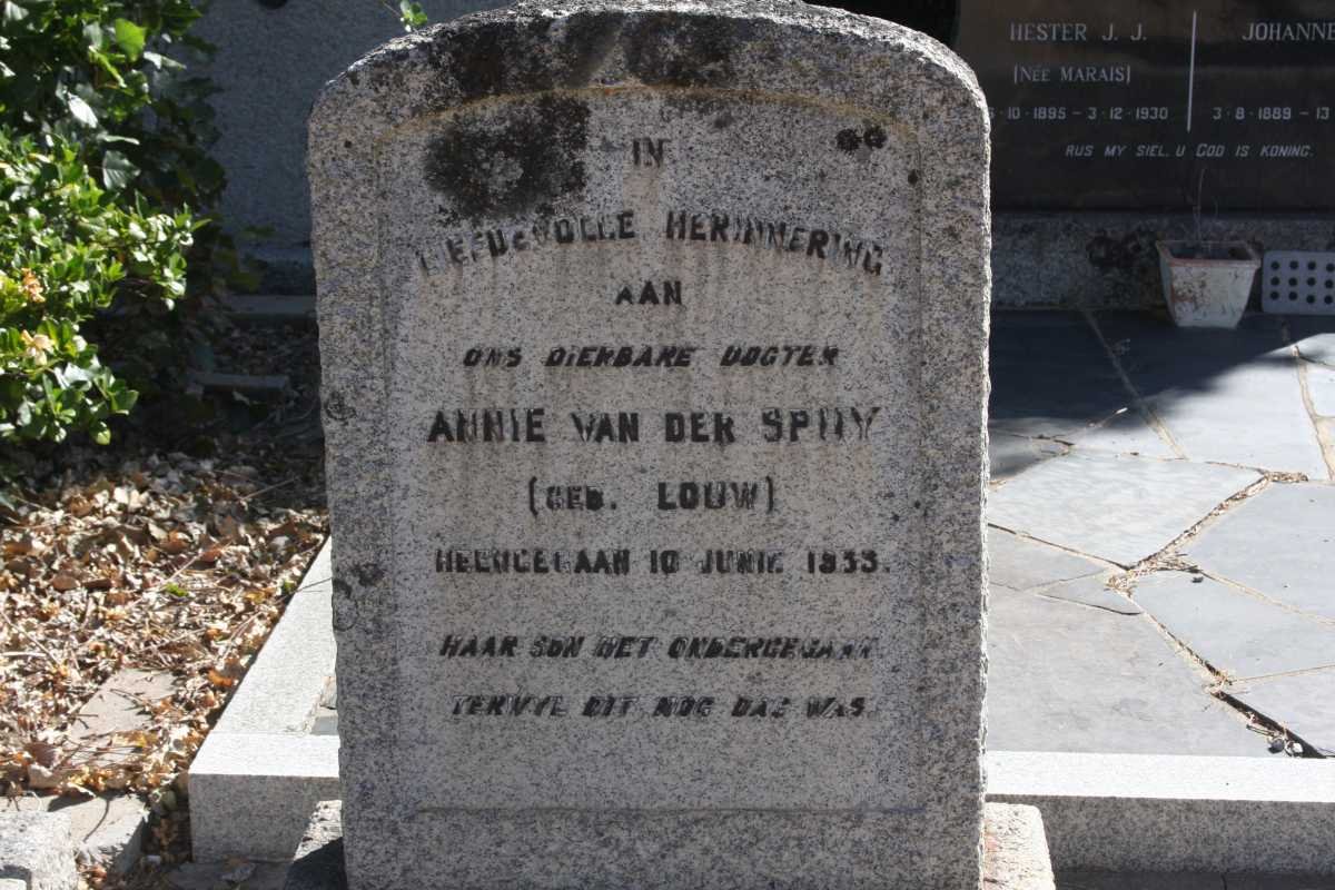 SPUY Annie, van der nee LOUW -1953
