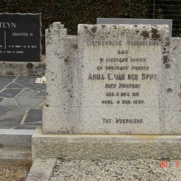 SPUY Anna E , van der nee MOUTON 1911-1930
