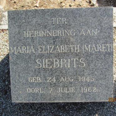 SIEBITS Maria Elizabeth 1945-1962