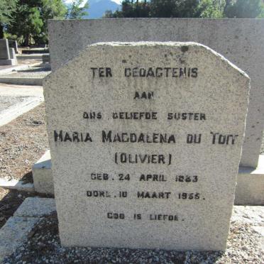 TOIT Maria Magdalena, du nee OLIVIER 1883-1955
