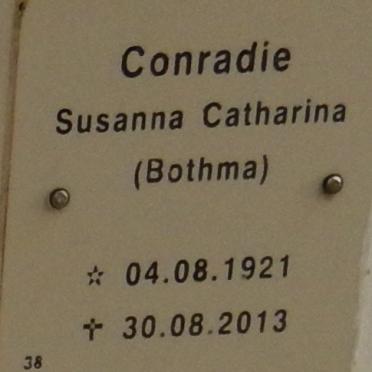 CONRADIE Susanna Catharina nee BOTHMA 1921-2013