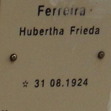 FERREIRA Hubertha Frieda 1924-
