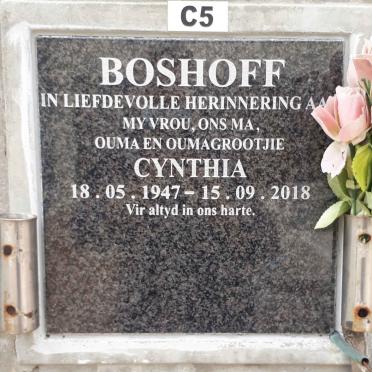 BOSHOFF Cynthia 1947-2018