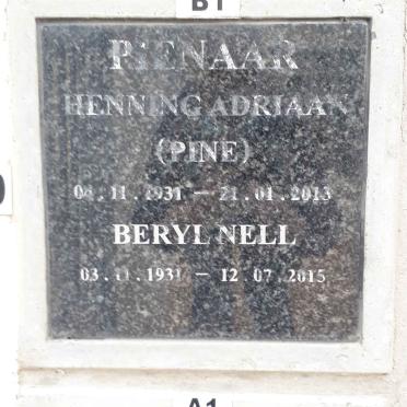 PIENAAR Henning Adriaan 1931-2013 &amp; Beryl Nell 1931-2015