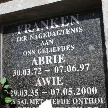 FRANKEN Abrie 1972-1997 :: FRANKEN Awie 1935-2000