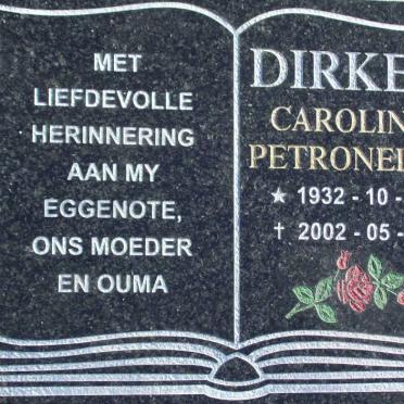 DIRKER Carolina Petronella 1932-2002