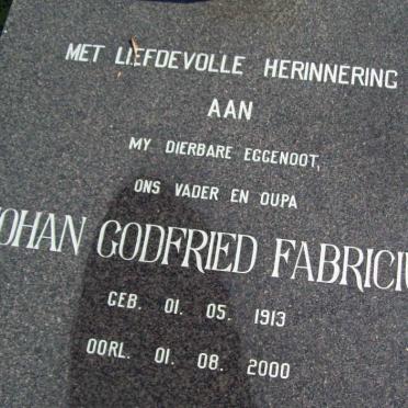 LANGENHOVEN Johan Godfried Fabricius 1912-2000 &amp; Christina Magdalena 1926-2008