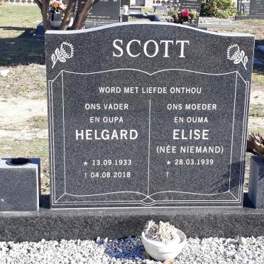 SCOTT Helgard 1933-2018 &amp; Elise NIEMAND 1939-