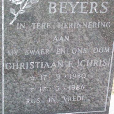 BEYERS Christiaan F. 1930-1986