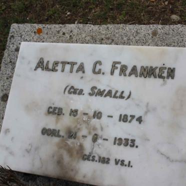 FRANKEN Aletta G. nee SMALL 1874-1933
