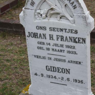 FRANKEN Johan M. 1922-1923 ::  FRANKEN Gideon 1934-1935