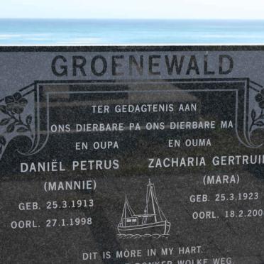 GROENEWALD Daniel Petrus 1913-1998 &amp; Zacharia Gertruida 1923-2004