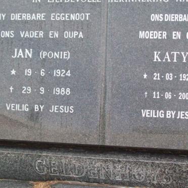 GELDENHUYS Jan 1924-1988 &amp; Katy 1928-2007