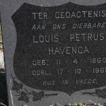 HAVENGA Louis Petrus 1860-1961