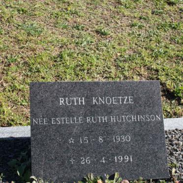 KNOETZE Estelle Ruth nee HUTCHINSON 1930-1991