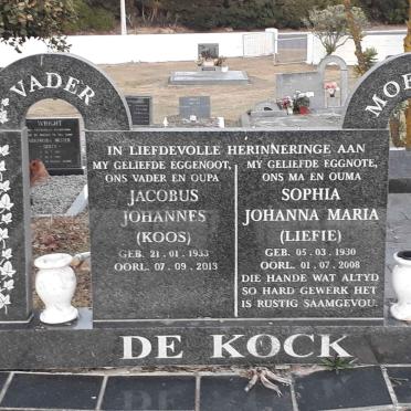 KOCK Jacobus Johannes, de 1933-2013 &amp; Sophia Johanna Maria 1930-2008