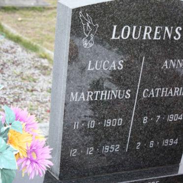 LOURENS Lucas Marthinus 1900-1952 &amp; Anna Catharina LOURENS 1904-1994