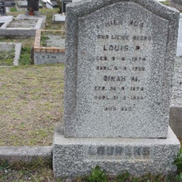 LOURENS Louis P. 1874-1956 &amp; Dina M. 1878-19?4