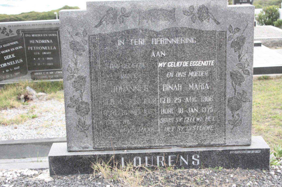 LOURENS Johannes 1902-1983 &amp; Dinah Maria 1906-1975
