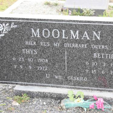 MOOLMAN Thys 1908-1972 &amp; Bettie 1909-1989