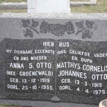 OTTO Matthys Johannes Cornelis 1916-1979 &amp; Anna S. GROENEWALD 1919-1955