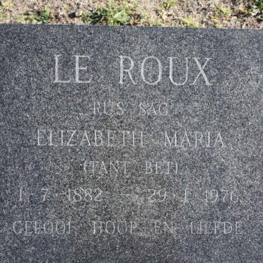 ROUX Elizabeth Maria, le 1882-1976