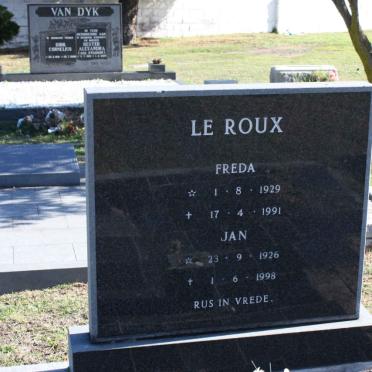 ROUX Jan, le 1926-1998 &amp; Freda 1929-1991