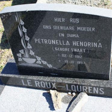 ROUX-LOURENS Petronella Hendrina, le nee SWART 1912-1997