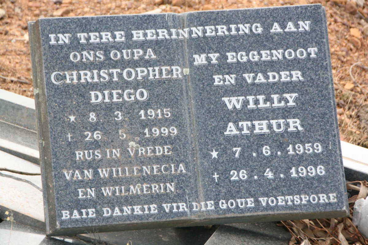 ? Christopher Diego 1915-1999 :: ? Willy Athur 1959-1996