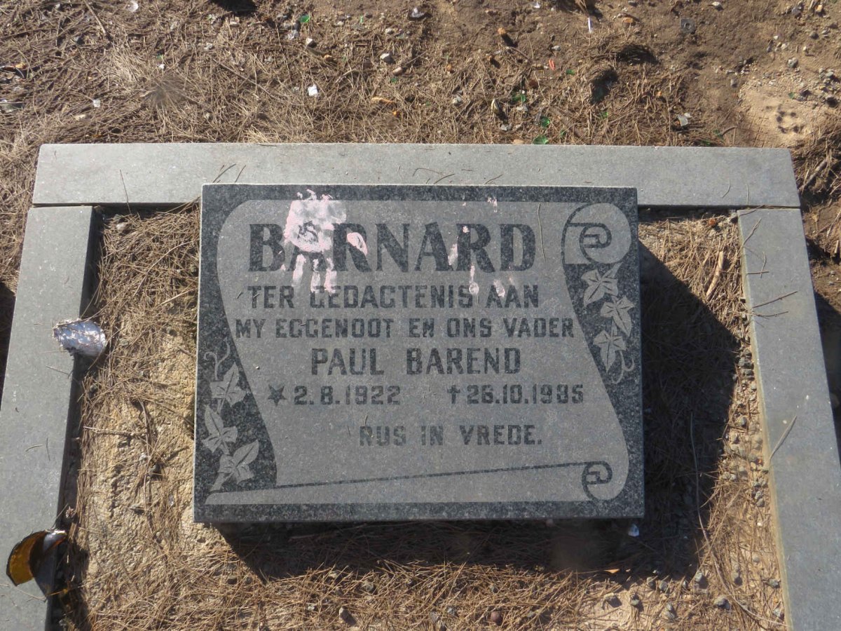 BARNARD Paul Barend 1922-1985