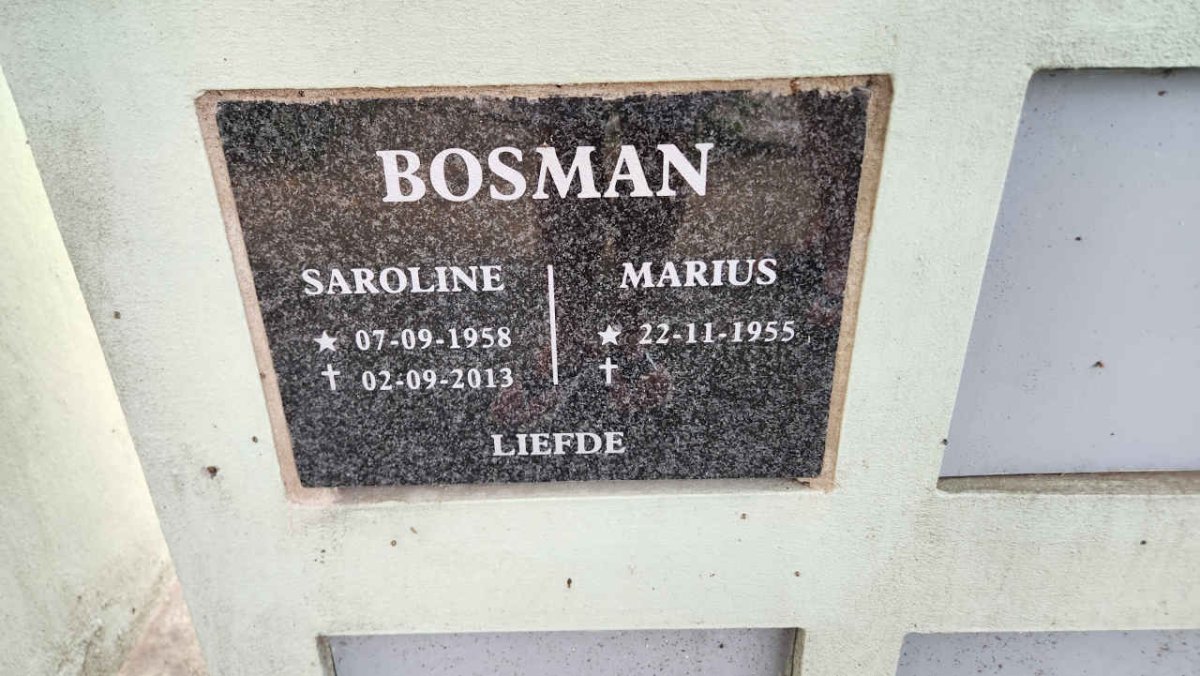 BOSMAN Marius 1955- & Saroline 1958-2013