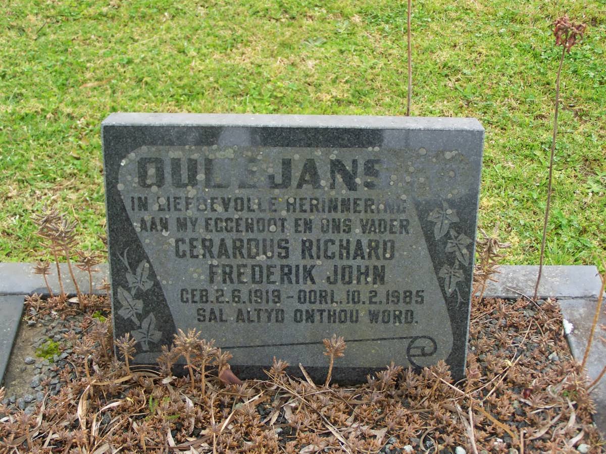 OUDEJANS Gerardus Richard Frederick John 1919-1985