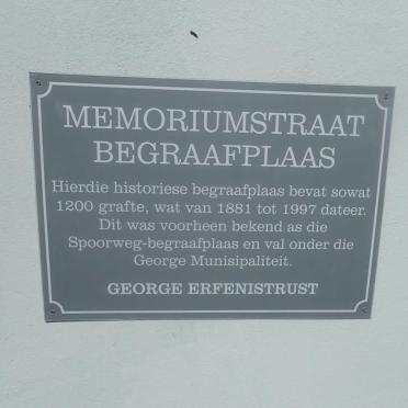 Western Cape, GEORGE, Memoriam Street, old cemetery