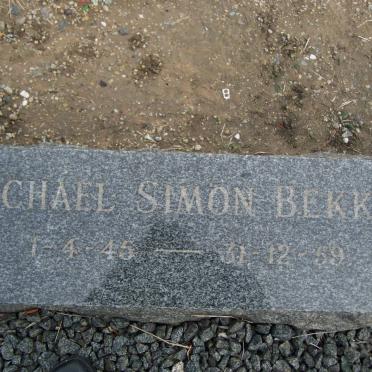 BEKKER Michael Simon 1945-1959