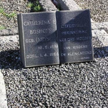 BOSHOFF Catherina E. nee KEYSER 1881-1965