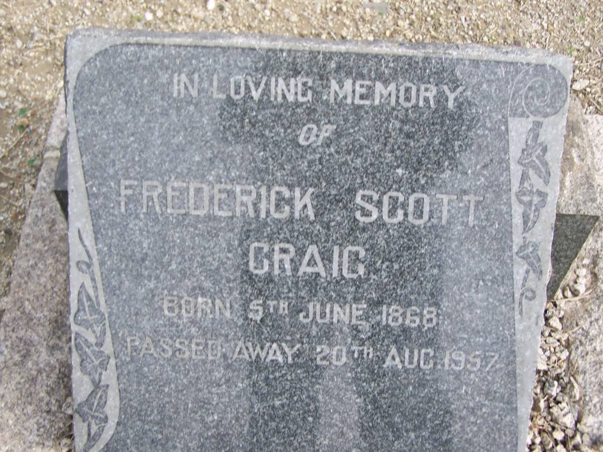 CRAIG Frederick Scott 1868-1957