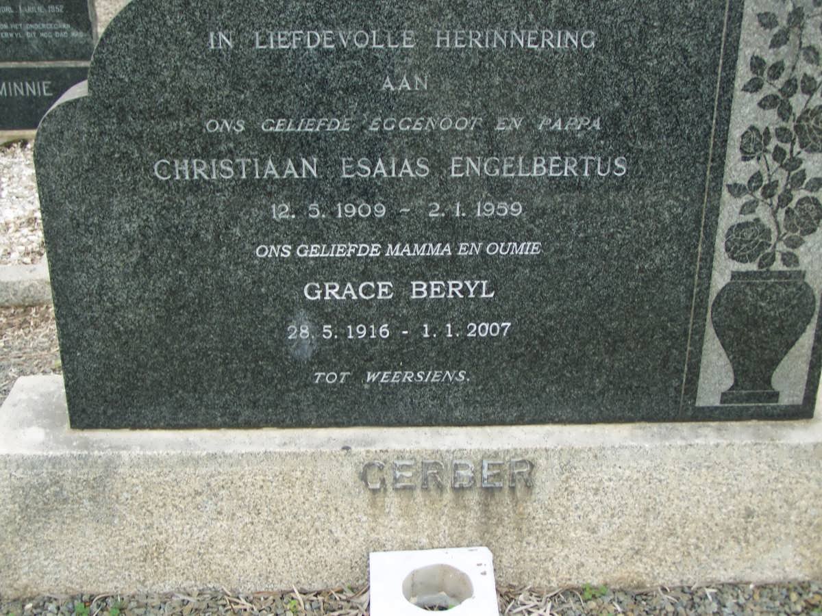 GERBER Christiaan Esaias Engelbertus 1909-1959  &amp; Grace Beryl 1916-2007