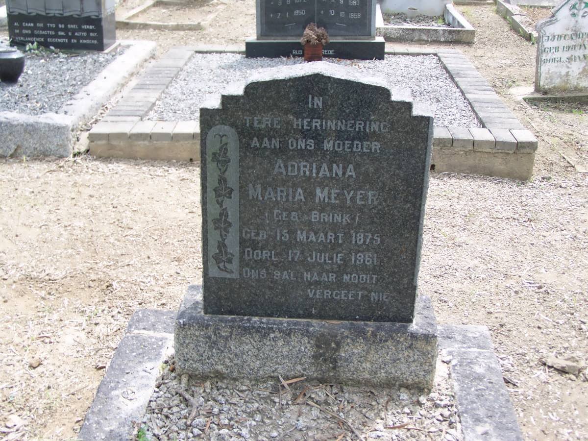 MEYER Adriana Maria nee BRINK 1875-1961
