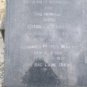 MULLER Johannes Petrus 1891-1972 &amp; Johanna Catharina VAN RENSBERG 1893-1963