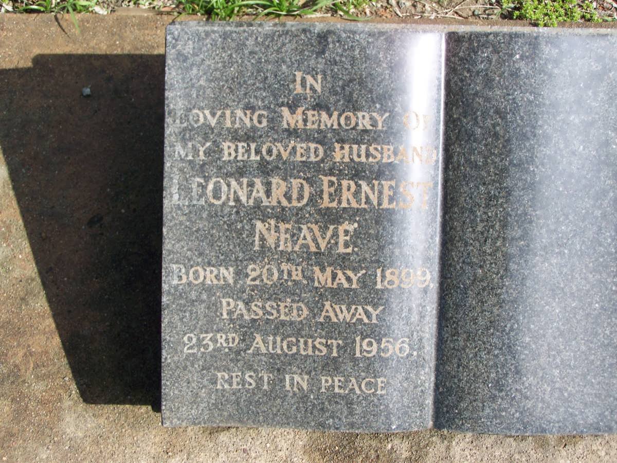 NEAVE Leonard Ernest 1899-1956