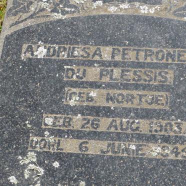 PLESSIS Andriesa Petronella, du nee NORTJE 1903-1945