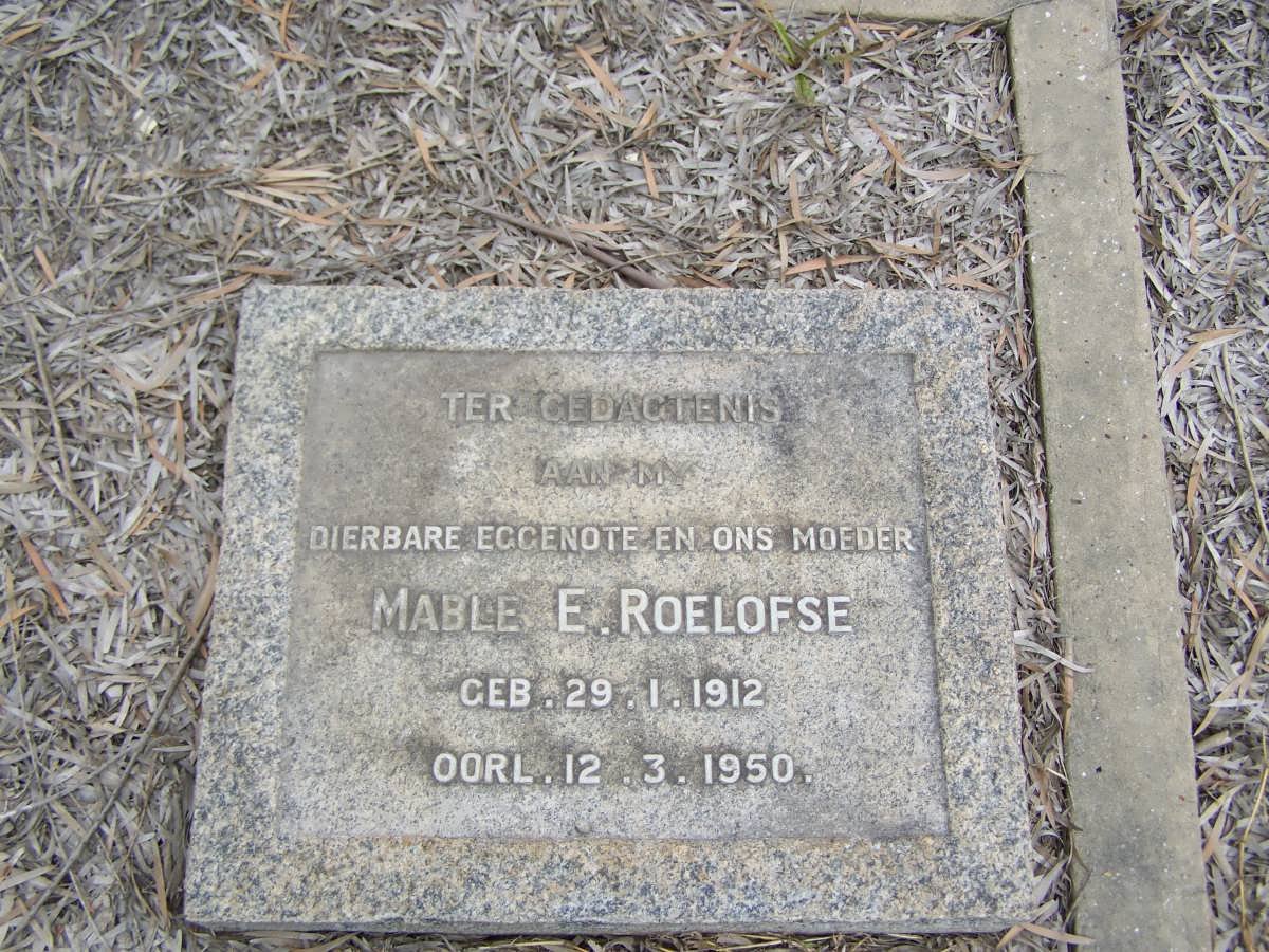 ROELOFSE Mable E. 1912-1950