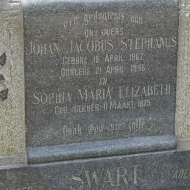 SWART Johan Jacobus Stephanus 1867-1945 &amp; Sophia Maria Elizabeth GERBER 1875-