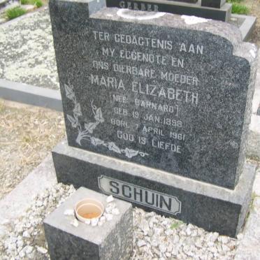 SCHUIN Maria Elizabeth nee BARNARD 1898-1961