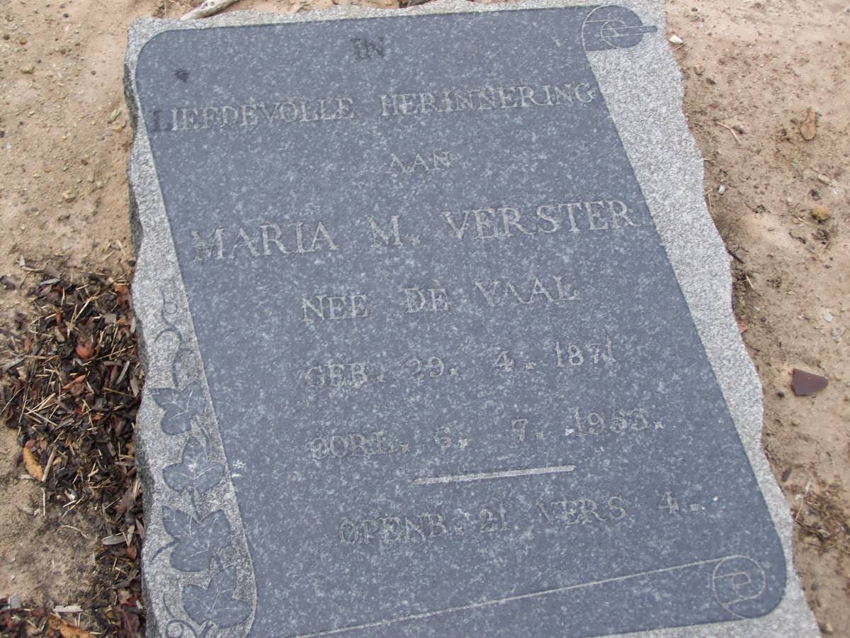 VERSTER Maria M. nee DE VAAL 1871-1953