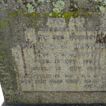 WESTHUIZEN Lydia J., v.d nee V.D. MESCHT 1904-1945