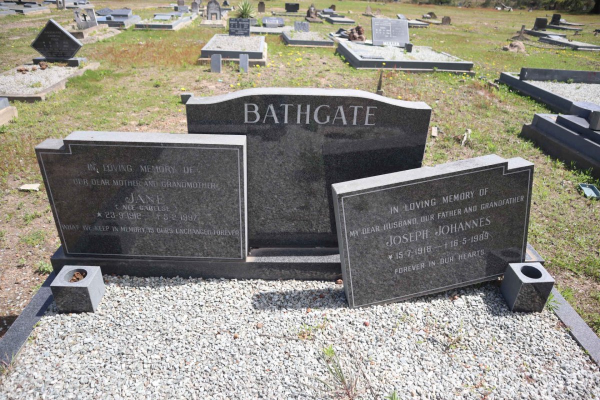 BATHGATE Joseph Johannes 1918-1989 & Jane CARELSE 1912-1997