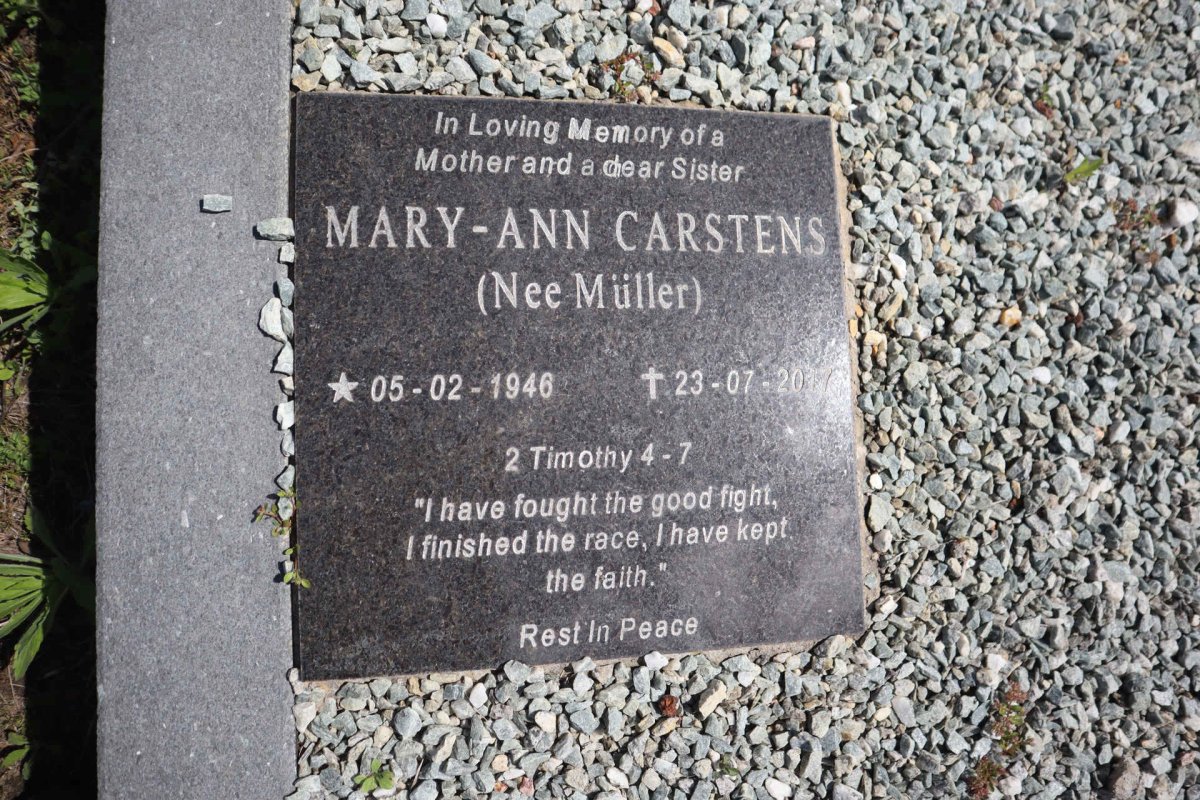 CARSTENS Mary-Ann nee MULLER 1948-2017