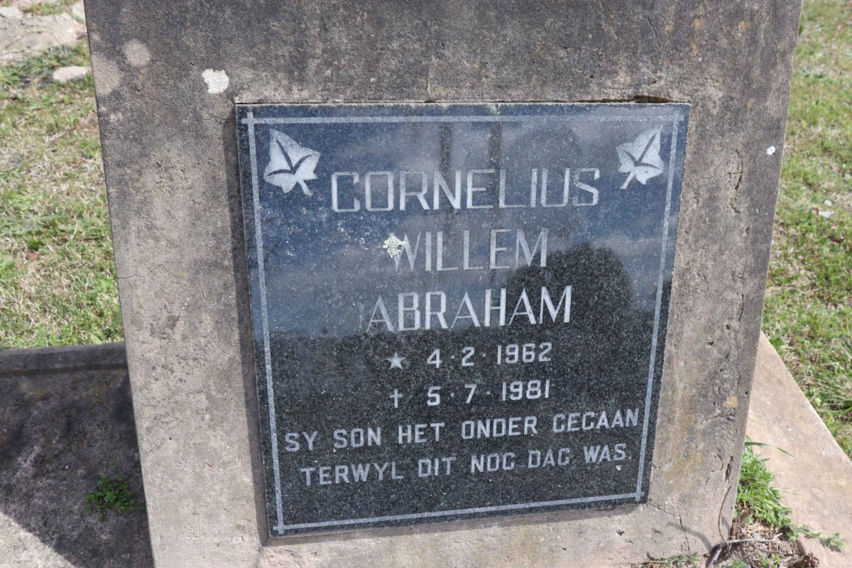 CORNELIUS Willem Abraham 1962-1981
